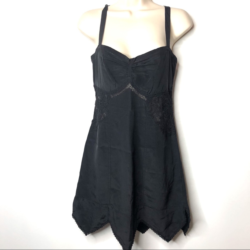 Jill Stuart Collection Black Silk Mini Dress 4 A3